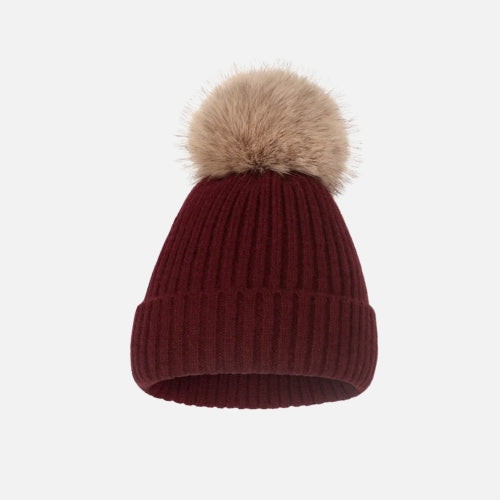 Bonnet Beige Pompon Femme | SOFT'POMP