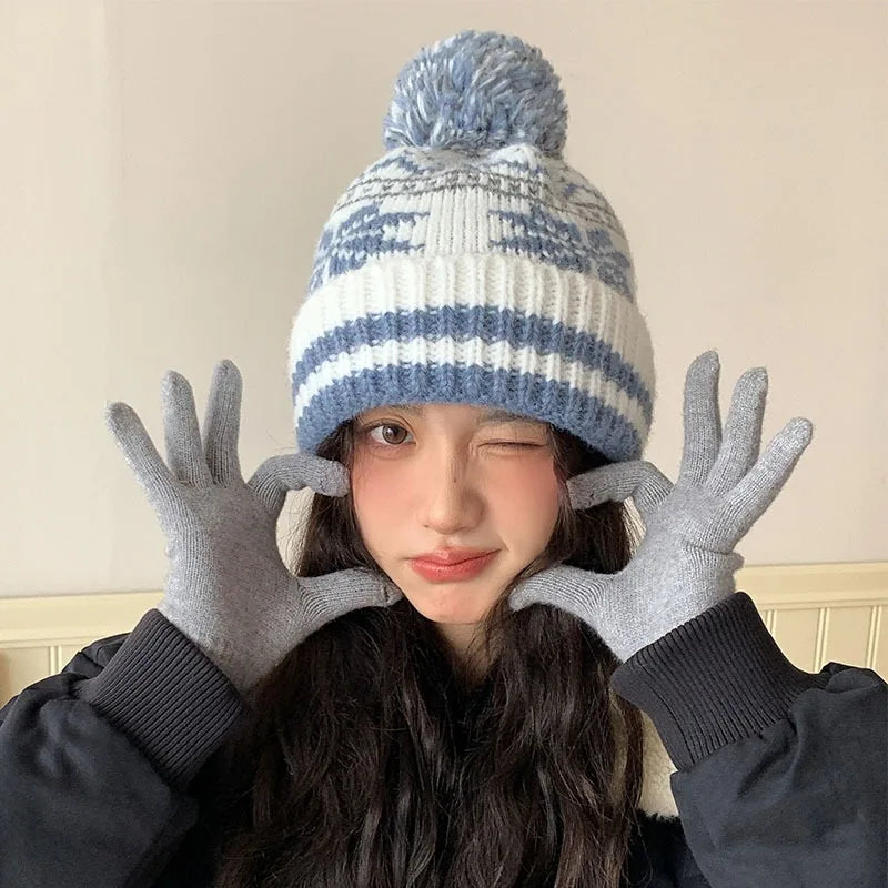 Bonnet femme hiver pompon | POWPOW